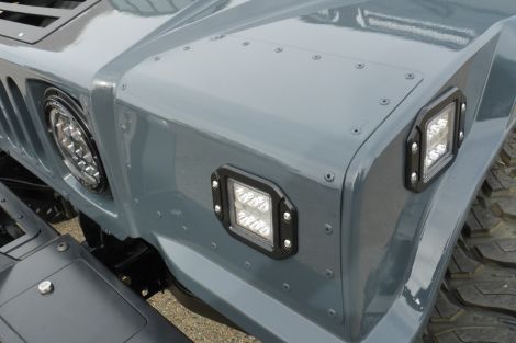 Close-up of humvee front turn signal Insert with LED